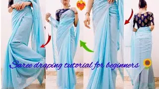 Saree draping tutorial for beginners|farewell Saree look|easy saree styleup 🥰😻#youtube