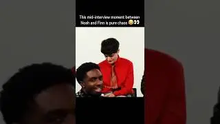 This mid-interview moment between Noah and Finn is pure chaos😂👀#finn #noahschnapp #strangerthings