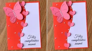 Tarjeta hecha a mano con mariposa 🦋 | Elegant Handmade Card for Mom&rsquo;s Birthday