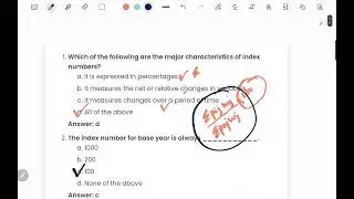 MCQ ON INDEX NUMBERS
