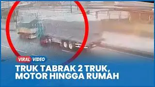 Moments of the Paper Roll Truck Crash: Striking 2 Trucks, Motorcycles, and Houses in Pasuruan