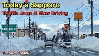 Today&rsquo;s Sapporo.Traffic Jams & Slow Driving.February 1,2026.Japan 