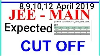Expected cutoff JEE Mains  (April) 2019 || final analysis must watch..