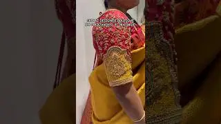 Red with yellow silk Saree blouse design 😍