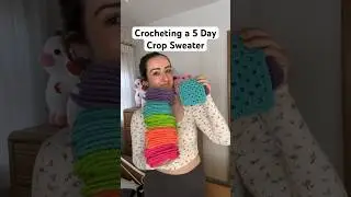 Crochet Crop Sweater! Full tutorial now live 🌈 #crochetlove #crochetcardigan #crochetsweater