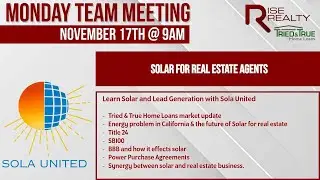 Learn Solar and Lead Generation with Sola United │Rise Realty