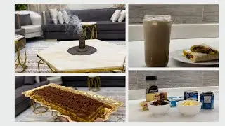 نظفت المجلس وسويت تشيز التمر لعزيمة بنات عمي 🤍❤️‍🔥