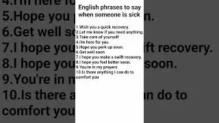 English Expressions to Empathize with a Sick Person - English...#shorts