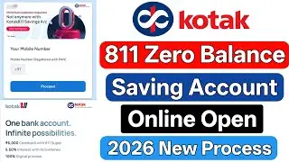 Kotak 811 Zero Balance Saving Bank Account Online Open 2026 | Kotak Mahindra Bank Online Process |
