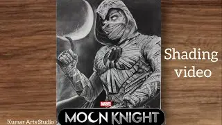 Timelapse Shading video of Stunning Moon Knight 🌕🥷 Portrait | Kumar Arts Studio |