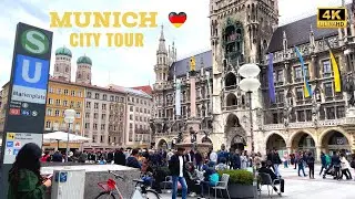 Munich, Germany 🇩🇪 Downtown - 4K City Walking Tour