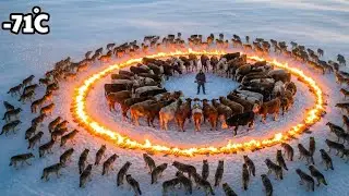 90-Year-Old Man Fought 100 Wolves to Save His Cows | Extreme Yakutia Survival 