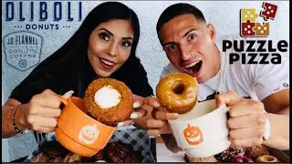 Epic Cheat Day | The BEST Donut Shops in Orange County Mukbang & EATING Puzzle Pizza Sicilian Style