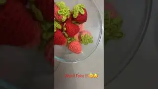 You can&rsquo;t believe this strawberries aren&rsquo;t real! Special amigurumi crochet strawberry 🍓 #crochet