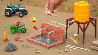 Diy mini tractor making mini motor water hand pump supply water science project @Tinykishan8 