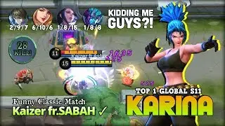28 Kill Leona a.k.a Karina Try Hard Carry Mode! Kaizer fr.SABAH ✓ ~ Mobile Legends