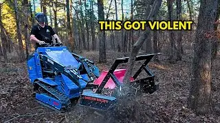 Mini Skid Steer Disc Mulcher UNLEASHED in the Woods (Full Review)