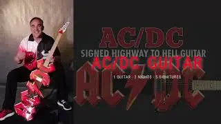 AC/DC Logo Guitar &mdash; Full Band Signatures (Angus, Malcolm, Brian, Cliff, Phil) + Dual LOAs