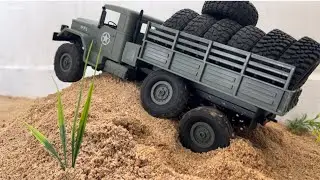 6WD RC Truck Delivers Heavy Off-Road Tires | Extreme Terrain Simulation!