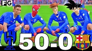 FIFA 24 | SPIDERMAN, RONALDO, GOKU, WOODY AND ALLSTARS PLAYING TOGETHER | AL HILAL 50 - 0 BARCELONA