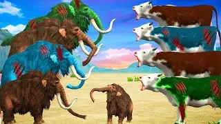 10 Zombie Cows vs Zombie Mammoth Elephant Fight Baby Elephant Saved By Woolly Mammoth Wild Animals