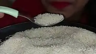 #asmr Raw rice eating 
