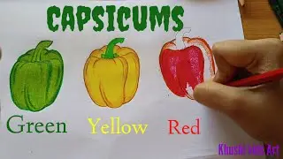 How to draw Capsicum easy steps | Capsicum drawing | Capsicum drawing for kids