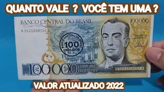 C&Eacute;DULA DE 100 CRUZADOS COM CARIMBO - QUANTO VALE ? VOC&Ecirc; TEM UMA ? VALOR 2022