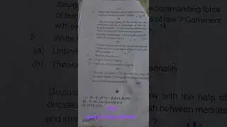 3rd sem. Jurisprudence question paper BALLB(H) 2k23 #ballb #exampaper #exam