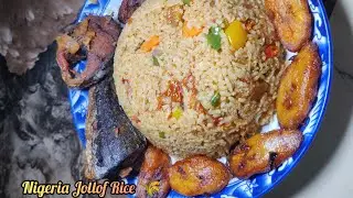 🍛 How To Prepare Nigerian Jollof Rice with Fried Plantain & Fish | Step-by-Step Beginner Recipe! 🇳🇬🔥