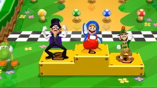 Minigames Collection - Lucky day of Penguin Mario vs Luigi vs Yoshi vs Waluigi  | Mario Party 9