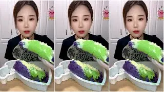 ASMR ICE EATING | MATCHA & MILK POWDER | RELAX VIDEO
