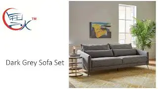 2 Seater Couch : Dark Grey Sofa Set
