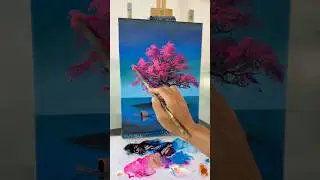 Highlights Cherry Blossom Tree Reflection on the River | Relaxing Art Short