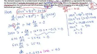 Business Calculus: Related Rates example 2