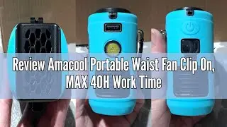 Review Amacool Portable Waist Fan Clip On, MAX 40H Work Time, 10000mAh Rechargeable Wearable Shirt f