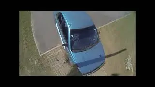 Remote control vehicle wooden light pole impact test at 40 km/h