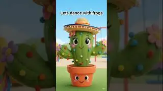Cactus & Frog Dance Together 🐸🌵 | SunnyTusi Fun Dance #animatedshort #dance #cocomelon #cute #frogs