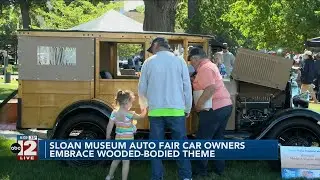 Classic car owners at the Sloan Museum Auto Fair embraced the wood-bodied theme