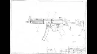 Heckler & Koch MP5 1964 blueprint posters