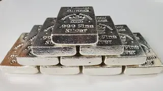 Stacking Poured silver bars in the silver DIP!