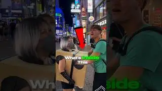 Загадочная девушка-коробка в Японии 📦 #вирусный