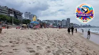 Leblon Beach Walk 🇧🇷 Rio de Janeiro Brazil | Stunning Ocean Views 4K