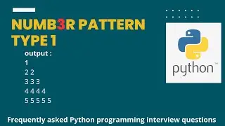 Number Pattern Type 1 @skilltimate #pythonprogramming #pythontutorial #interviewquestions #python
