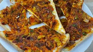 Masala Bread Toast Recipe | Iyengar Bakery Style Bread Toast | Open Sandwich Recipe | Greeshma Reddy