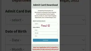 download food SI - admit card #foodsi2024 #wbpsc