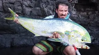 MAHI MAHI, Angler bezwingt RIESENFISCH vom Ufer, TOPWATER angelaction Teil 2