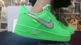 OFF WHITE x Nike Air Force 1 Low &ldquo;Light Green Spark&rdquo; On Feet Show