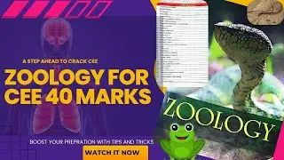 ZOOLOGY FOR CEE | 40 MARKS | STUDY TIPS AND TRICKS | MASTERING ZOOLOGY : STUDY FOR SUCCESS
