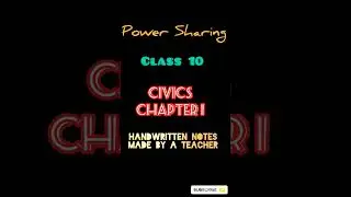 class 10 Civics chapter 1 Power Sharing handwritten notes by professional teachers